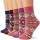 Aeoss Women Wool 2 Pairs Socks Winter Vintage Warm Soft Thick Knit Wool Multicolor Socks Free Size Socks (2 PAIR)