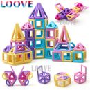 144 Piece Kids Magnetic Blocks Building Educational Toys Magnet Tiles Kits Child
