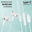 USB Type C Earphones Wired Earbuds For Samsung Galaxy S21/S22/s23 Ultra Note 20