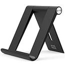 Minthouz Cell Phone Stand, Adjustable Mobile Phone Holder Cradle Dock for Desk, Compatible with iPhone 14 13 12 Pro Max Mini 11 Xr 8 Plus SE, iPad Mini, Switch, Android Smartphone, Tablets-Black