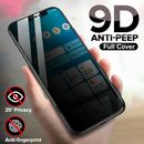 9D Privacy Screen Protector Tempered Glass For iPhone 15 14 13 Pro Max 12 X XR 8