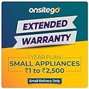 Onsitego 1 year Extended Warranty for Small Appliances up to Rs 2500 (Email Delivery - No Physical Kit)