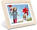 AEEZO Digital Picture Frame 10.1 inch 1280x800 IPS Touch Screen WiFi Smart Digital Photo Frame with 8GB Storage, Auto-Rotate Easy Setup to Share Photos or Videos via AiMOR APP, Wall Mountable (White)
