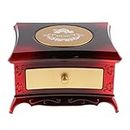 CALANDIS Music Jewelry Box with Drawer Jewelry Storage Case with Dancing Girl Red
