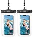 WEKEEP 2 Pack Universal Waterproof Phone Pouch Up to 8.3"- IPX8 Cellphone Dry Case Compatible for iPhone 14 13 12 11 Pro Max SE XS Plus Samsung Galaxy A14 5G Cellphone (Semi-Transparent*2