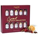 Thoughtfully Gourmet, Gourmet Cooking Salt Sampler Gift Set, Gourmet Seasoning Salts In Glass Bottles, Flavors Include Smoked, Lavender, Rosemary, Truffle, Lemon, Chipotle and More, Set of 10