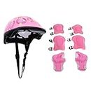 ATORSE® 7 Pieces Kids Child Multi-Sport Helmet with Knee Pads Elbow Wrist Protection Set for Skateboard Cycling Skate Scooter - Pink
