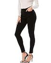 Ecupper Women's Skinny Fit Jeans Stretch High Waist Denim Jeggings with Pockets Black, US 12-14=Tag 2XL