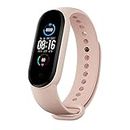Waylon M5 Smart Band Wireless Sweatproof Fitness Band| Activity Tracker| Blood Pressure| Heart Rate Sensor| Sleep Monitor| Step Tracking All Android Device & iOS Device (Blush Pink)
