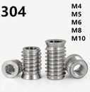 M6 M8 M10 304 Stainless Steel Threaded Insert Nuts Hex Nut for Wooden Furniture