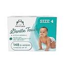 Amazon Brand - Mama Bear Gentle Touch Diapers, Hypoallergenic, Size 4, 148 Count, 4 Packs of 37