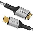 SUCESO USB C to Micro B Cable USB C Hard Drive Cable Micro B to Type C Lead Compatible with Toshiba,Seagate,USB 3.0 External Portable SSD HDD WD Element,My Passport,Galaxy Note 3 M3 S5 S8 S9 etc-0.5M