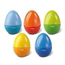 HABA Musical Eggs - 5 Wooden Toy Eggs with Acoustic Sounds (Made in Germany)