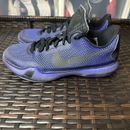 Nike Kobe 10 Blackout 2014 Boys 5Y Purple Black Basketball Shoes 726067-005 USED
