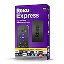 Roku Express | HD Roku Streaming Device with Standard Remote (no TV Controls), Free & Live TV