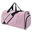 NGIL Sporttasche mit Glitzer, mit Schuhfach und kleinen Handgepäcktaschen für Damen, Sporttasche, Übernachtungstasche für Damen, Cheer Bag, glitzernd pink