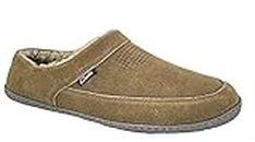 Clarks Mens Slipper Perforated Suede Leather Upper JMS0721 - Warm Plush Sherpa Lining - Indoor Outdoor House Slippers For Men, Sage, 11