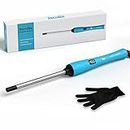 Terviiix Small Curling Wand Iron, 9mm Thin Curling Iron Wand for Short & Long Hair, Argan Oil and Keratin Infused Ceramic Barrel Curler with Digital Adjustable Temperature & Auto-Off Function
