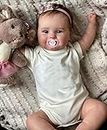 TERABITHIA 20 Inches Real Baby Size Rooted Hair Lifelike Smiling Reborn Baby Doll Crafted in Full Body Silicone Vinyl Anatomically Correct Realistic Newborn Girl Dolls Waterproof Toy for Girls