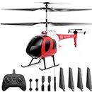 Toptrend Elicottero RC Red Rescue Helicopter Remote Control Helicopter for Kids Altitude Hold RC Airplane with Batteries 3.5 Channel Micro Alloy Mini Military Series Indoor Toy Gift for Boys Adults