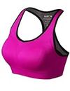 Match Womens Sports Bra Wirefree Seamless Padded Racerback Yoga Bra for Workout Gym Activewear with Removable Pads #001(Plum,S)