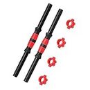 Holdfiturn 2 X Dumbbell Bar 15.7 Inches Universal Dumbbells Strength Training Dumbbell Bars Workout Dumbbell Accessories Fitness Equipment with Collars for Sports Gym Dumbbell Bar Various Warm-Up