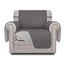 Easy-Going Chair Sofa Slipcover Reversible Sofa Cover Water Resistant Couch Cover Furniture Protector Cover with Elastic Straps for Pets Children Dog Cat (Chair, Gray/Light Gray)