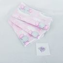 Baby Burp Cloths 3 Pack Pink Baby Elephant Cloud Print Flannelette Handmade New