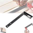 Multi-Angle Measuring Ruler-High Quality Professional Measuring Tool, Universal Combination Angle, 45/90 Degree Multifunctional Gauge Right Angle Ruler for Precise Measuring, Drawing (Black)
