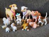 Barbie Magical Pets 1997 Farm Animal Vet Lot of 13 Lamb Goat Pig Chicken Dog Cat