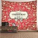 Aotiwe Arazzi per camera da letto Trippy, decorazione camera da letto per ragazzi adolescenti motivo natalizio poliestere rosso 300x260cm