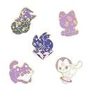 Cartoon Cat Enamel Pins Brooch 5Pcs Creative Wizard Cat Brooch Space Cat Badge Animal Lapel Pins Accessory for Backpacks Badges Clothing Bags Jackets Gift