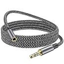 MOSWAG 3.5mm Extension Cable 6.6FT/2Meter Audio Male to Female Stereo Extension Adapter Nylon Braided Cord Compatible for Home/Car Stereos Smartphones Headphones Tablets Media Players and More