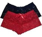 Fashion Hot Sexy Lace Women Underwear Girl Thongs G-String V-String Lady Panties Lingerie Underwear Combo (Pack of 2) (XL)