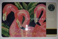 Tarjeta con logotipo antiguo de Starbucks 2003 Gloria Chadwick San Diego zoológico flamenco