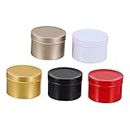 CORHAD 5pcs Christmas Candle Jar Mini Candle Jars Metal Candle Tin Jar Wax Candle Tins Christmas Candy Biscuit Tin Canister Scented Candle Cups Empty Tins Retro Aluminum Alloy Tea Pomade