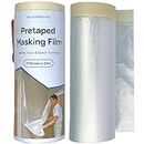 SAI ADHESIVES Pretaped Masking Film (2700mm x 20Mtr) for Quick & Easy Surface Protection while Painting Walls, Automotive, or Preventing Dust & Scratches. Wide Coverage, Residue-Free (Pack of 2)