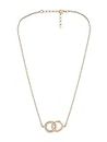 ZAVERI PEARLS Gold Tone Dazzling Diamonds Embellished Pendant Chain For Women-ZPFK14506