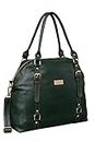 BRAND LEATHER Genuine Leather Women's Handbag Designer Top Handle Satchel Shoulder Bag Crossbody (GREEN)