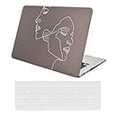 AUSMIX Compatible avec MacBook Air 13" Coque 2021/2020/2019/2018 Release M1 A2337/A2179/A1932, Coque de Protection Rigide en Plastique Ultra Fine Snap Case & Keyboard Skin Cover, Visage