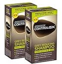 Just For Men Control GX Grey Reducing Shampooing pour cheveux gris à l'huile de coco et à l'aloe vera Nouvelle formule améliorée – Toutes les nuances – Lot de 2 – 118 ml