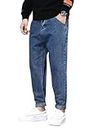 Ben Martin Men's High Waist Tapered Fit Stretchable Size 34 Denim Dark Blue Carrot Fit Jeans Pant for Men 0