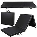 BBBuy 6' x 2' Tri-Fold Folding Exercise Gym Mat Thick Foam for Gymnastics Panel Aerobics Yoga Martial Arts MMA Stretching Core Workouts w/Carrying Handles