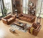 India Furniture City Modern & Classic Classified And Comfortable 5- to 6-Person Sofa Set (Brown Leather)