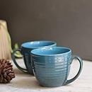 WEAVING HOMES Store Green & Blue Coffee Mug 230 ML Handmade Ceramic Mugs Gift to Best Friend Coffee/Tea/Milk/Green Tea/Cold Coffee Mugs/Cup Microwave Safe & Dishwasher Safe (Set of 2)