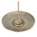 Round Shape Bronze Incense Burners, Incense Holder, Catcher 9‑hole Flower Pattern Burner Disc, for Incense Gift