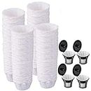 Paper Filters for Reusable K Cups, 500 PCS Disposable Paper Coffee Filters with 4 Reusable K Cups for Keurig 1.0 and 2.0 Brewers