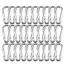 30 Packs Spring Snap Hook M5 1.97inch Stainless Steel 304 Carabiner Clips Keychain Heavy Duty Quick Link Hook for Camping, Hiking, Outdoor and Gym, Small