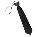 Rumyve Boys' Elastic Neck Tie - 1 Piece - Adjustable Pre-Tied Tie for Formal and Casual Occasions(Black)