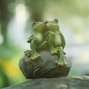 Garden Ornament Rural Frog Statue Outdoor Lawn Home Couple Frog  Sculpture Decor